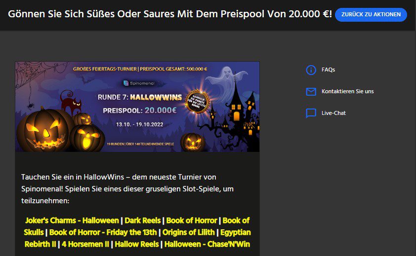 Slotimo Preispool zu Halloween